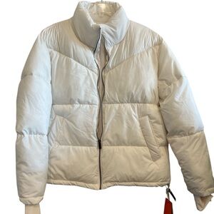 Freely Women's Winter White Puffer Jacket Size Large NEW